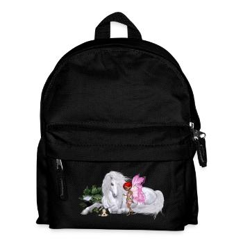 Merveilleuse licorne avec fée - Sac à dos Enfant - noir - Devant