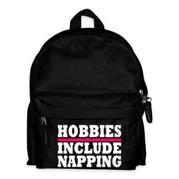 Hobbies include napping - Kids' Backpack - black - Front