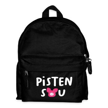 Pistensau Schwein Handschrift Après-Ski Skiurlaub - Kinder Rucksack - Schwarz - Vorne