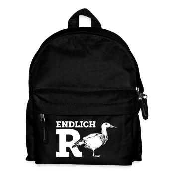 Endlich R-Ente (weiss) - Kinder Rucksack - Schwarz - Vorne