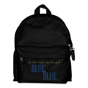 Blue Flower Bloom Typography - Kids' Backpack - black - Front