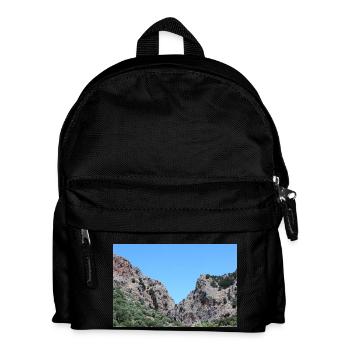 Mountain Mountains Mountain Landscape Poster - Kids' Backpack - black - Front