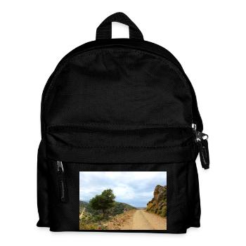 Mountain Mountains Mountain Landscape Poster - Kids' Backpack - black - Front