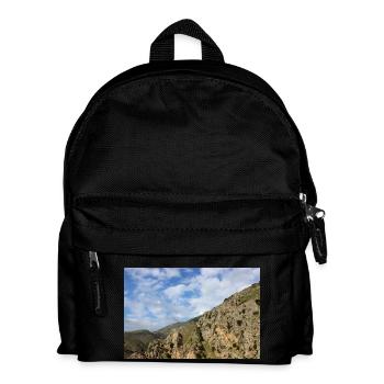Mountain Mountains Mountain Landscape Poster - Kids' Backpack - black - Front