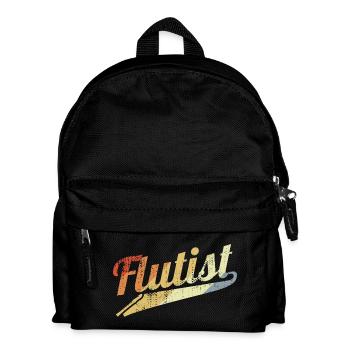 Retro Flötist - Kinder Rucksack - Schwarz - Vorne
