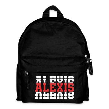 Alexis t-shirt t-shirt gift idea stacked text - Kids' Backpack - black - Front