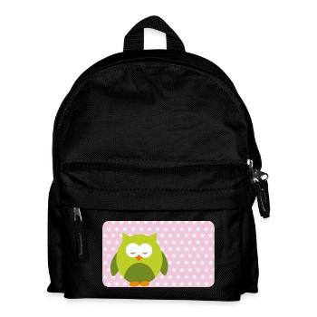 Drôle de hibou avec astérisque rose | Personnalisable - Sac à dos Enfant - noir - Devant