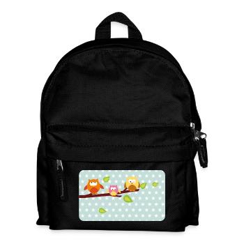 Petits hiboux avec astérisque menthe | Personnalisable - Sac à dos Enfant - noir - Devant