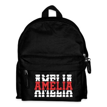 Amelia T-Shirt T-Shirt Geschenkidee gestapelter Text - Kinder Rucksack - Schwarz - Vorne