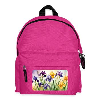 Romantic Irises - Watercolors - Kids' Backpack - fuchsia - Front