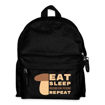 Essen, schlafen, Pilze sammeln, wiederholen - Kinder Rucksack - Schwarz - Vorne