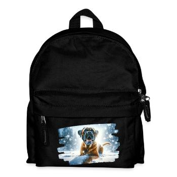 Boxer in wintry snowy landscape - Kids' Backpack - black - Front