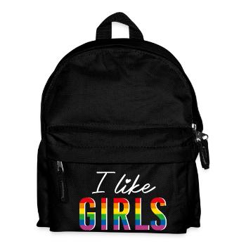 LGBTQIA+ J’aime les filles Arc-en-ciel Drapeau lesbienne - Sac à dos Enfant - noir - Devant