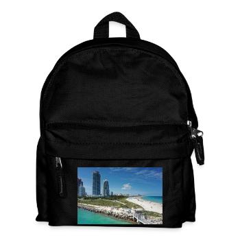 Miami Beach Piermit Wolkenkratzer - Kinder Rucksack - Schwarz - Vorne
