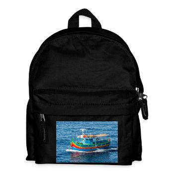 Malta traditional fisher boat Luzzu - Kids' Backpack - black - Front