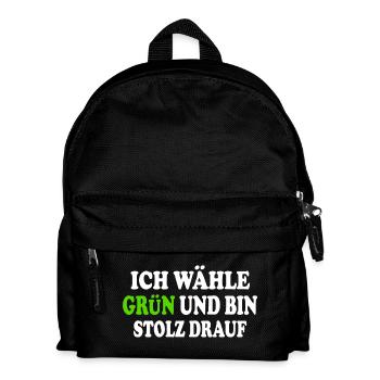 I vote green and I'm proud of it - Kids' Backpack - black - Front