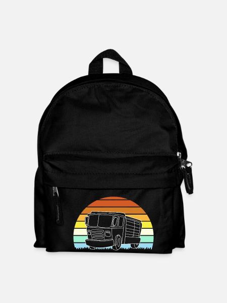 Bauwagen Baustelle Fahrzeug Kindergeburtstag - Kinder Rucksack - Schwarz