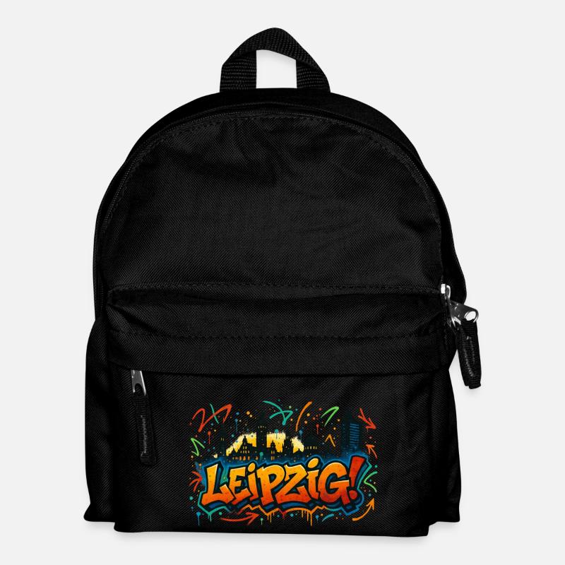 Graffiti Leipzig Skyline - Kinder Rucksack - Schwarz