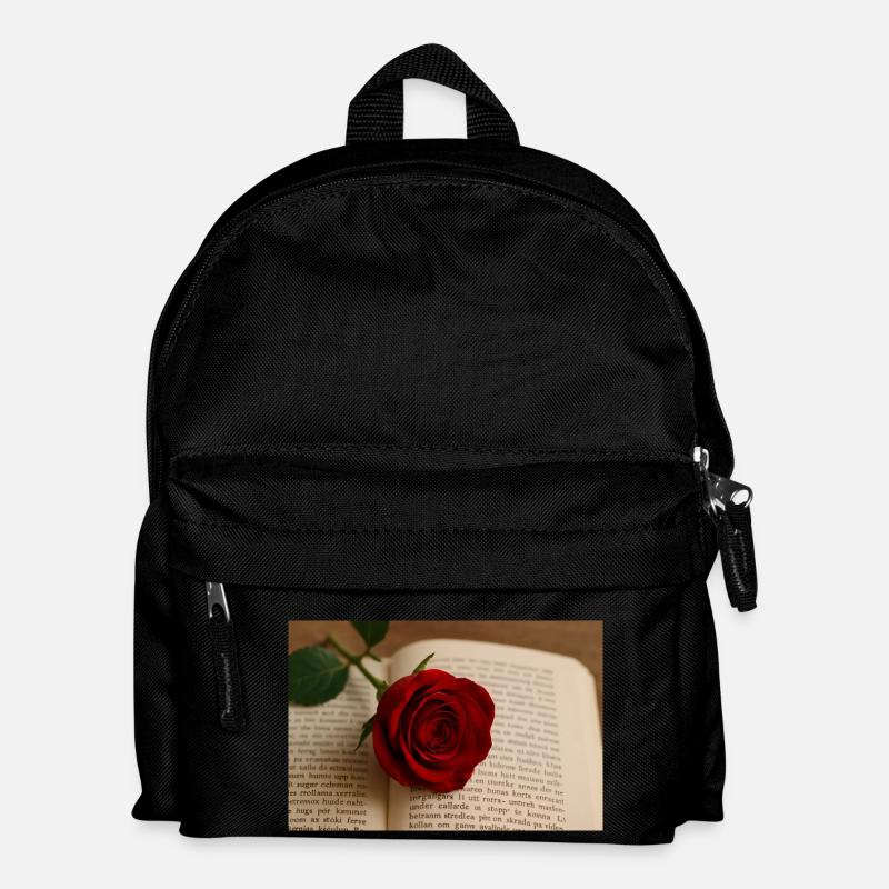 Book and rose - Kids' Backpack - black