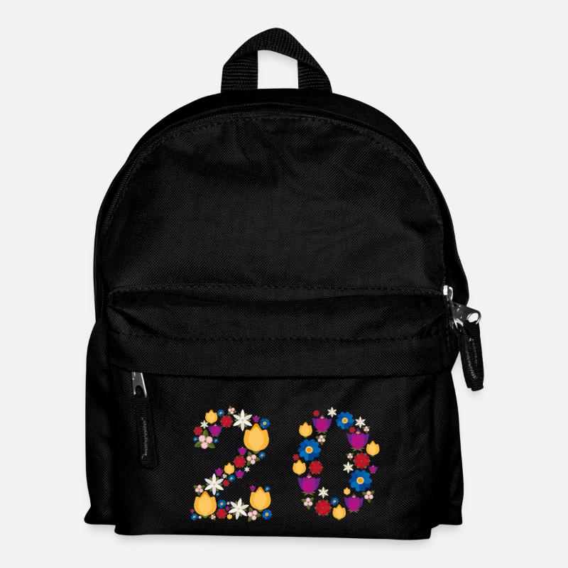 Flowers 20 - Kinder Rucksack - Schwarz