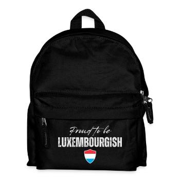 Flagge von Luxemburg, Luxemburger Stolz - Kinder Rucksack - Schwarz - Vorne
