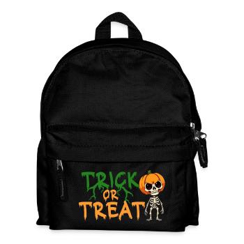 Halloween Trick or Treat Skelett Kürbis Grusel  - Kinder Rucksack - Schwarz - Vorne