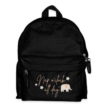 Nap o'clock all day, Elefant beige - Kinder Rucksack - Schwarz - Vorne