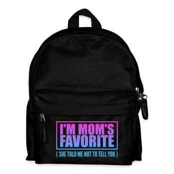 Unbestreitbar Mamas Liebling - Kinderspruch - Kinder Rucksack - Schwarz - Vorne