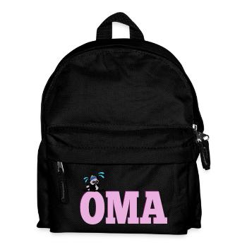 Skifahrerin Wintersport OMA - Kinder Rucksack - Schwarz - Vorne