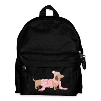 Illustration du teckel d’hiver - Sac à dos Enfant - noir - Devant