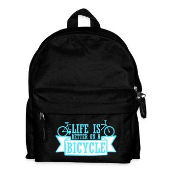 Life is better on a bicycle Radfahren Spruch Sport - Kinder Rucksack - Schwarz - Vorne