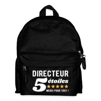 Cadeau Directeur 5 Étoiles - Merci pour tout  - Sac à dos Enfant - noir - Devant