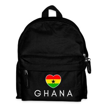 Cœur avec le drapeau du Ghana, j’aime le Ghana - Sac à dos Enfant - noir - Devant