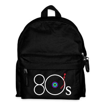 Retro Turntable Arm Rainbow Record Player Art - Kids' Backpack - black - Front