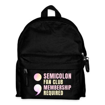 Semicolon Suicide Prevention Fan Club Semi Colon - Kinder Rucksack - Schwarz - Vorne