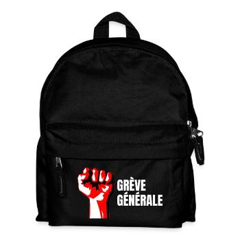 Poing Levé Manif Syndicaliste En grève Générale - Sac à dos Enfant - noir - Devant