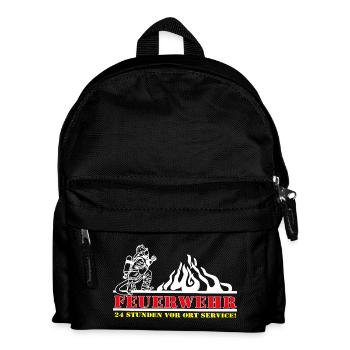 Feuerwehr 24 Stunden Vor Ort - Kinder Rucksack - Schwarz - Vorne