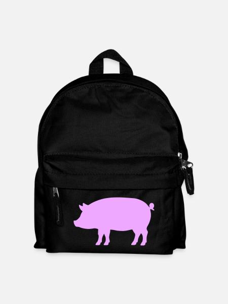 Schwein Silhouette - Kinder Rucksack - Schwarz