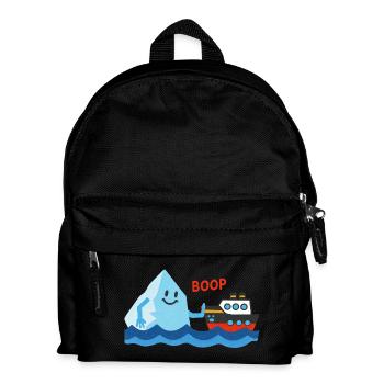 Freundlicher Eisberg stupst ein Schiff - Kids' Backpack - black - Front