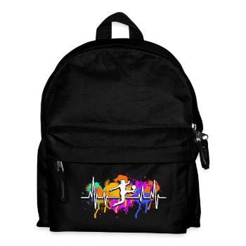 Women's football heartbeat - Kids' Backpack - black - Front