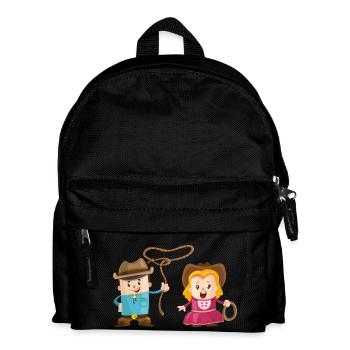 Cowboy mit Mädchen - Kinder Rucksack - Schwarz - Vorne
