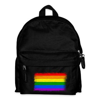 Gaypride Flagge Regenbogen LGBT Geschenkidee Homo - Kinder Rucksack - Schwarz - Vorne