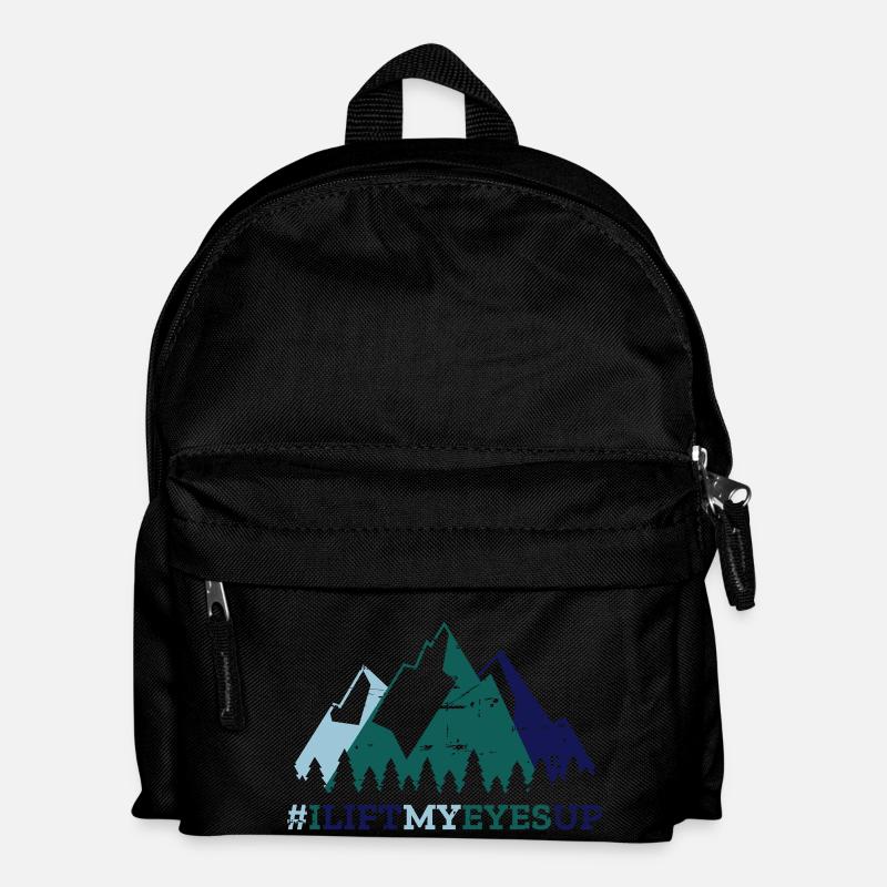 Psalm Mountain Berge Bergsteiger Bibel Bibelvers - Kinder Rucksack - Schwarz