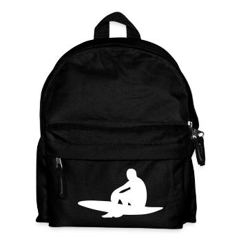 Surfer with surfboard - Kids' Backpack - black - Front