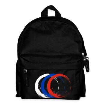 Circle brush flag russia flag colors vector - Kids' Backpack - black - Front