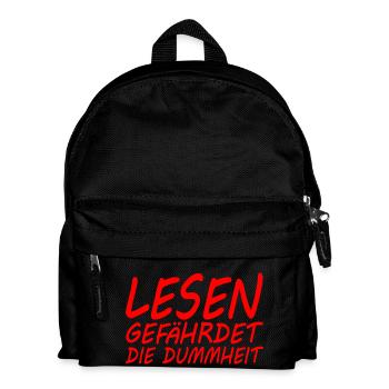 Lesen gefährdet die Dummheit - Kinder Rucksack - Schwarz - Vorne