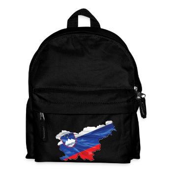 Slowenien Flagge in der Slowenien Landkarte - Kinder Rucksack - Schwarz - Vorne