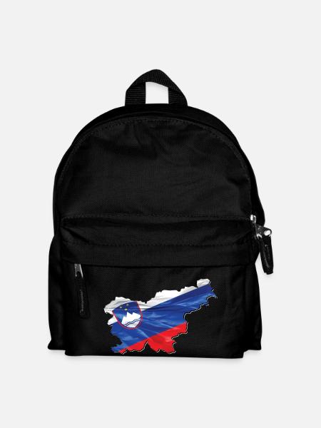 Slowenien Flagge in der Slowenien Landkarte - Kinder Rucksack - Schwarz