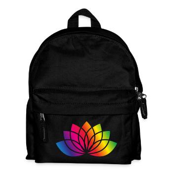 colorée fleurs stylisées symbole - Sac à dos Enfant - noir - Devant