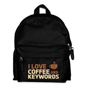 Ich liebe Kaffee und Keywords - Kinder Rucksack - Schwarz - Vorne